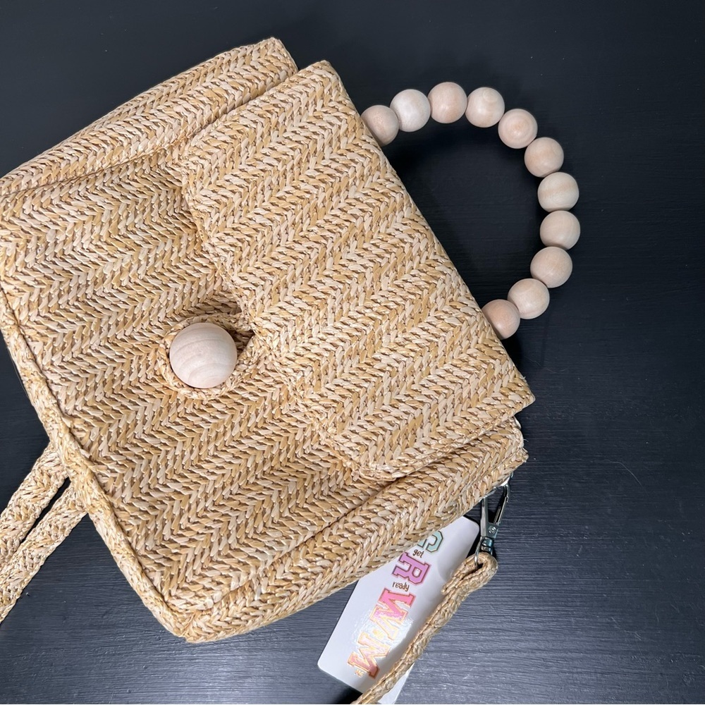 Raffia Straw Convertible Crossbody Purse NWT - Picture 3 of 4